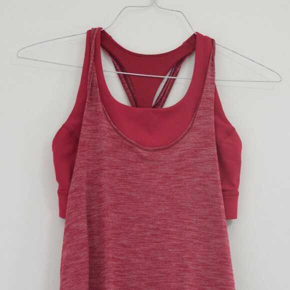 LULULEMON Red Rosewood Twist & Toil 2-in-1 Built In Bra Tank Top | Size M - Picture 3 of 7